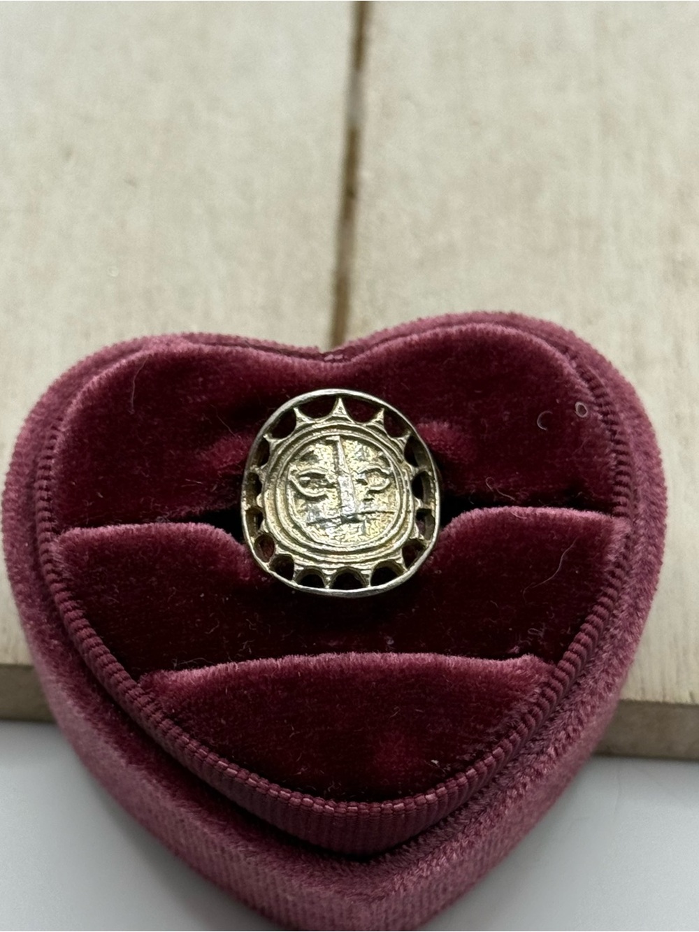 Sterling silver Sun Face Signet Ring